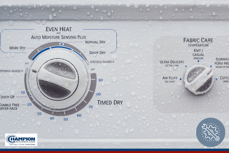 dryer knob with various settings